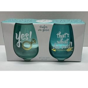 TMD Holdings 16oz Stemless Wine Glasses- Yes, That’s What She Said!